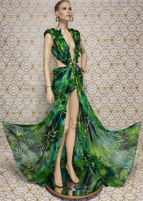 robe jlo versace|Versace jungle print.